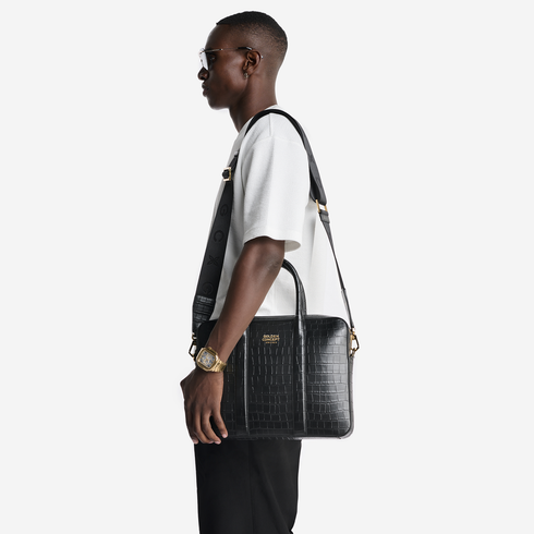 Briefcase / Croco Embossed