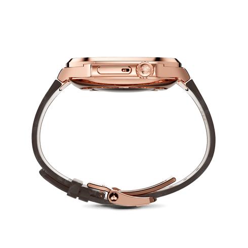 Apple Watch Case / ROYAL45 -  Rose Gold Brown Leather