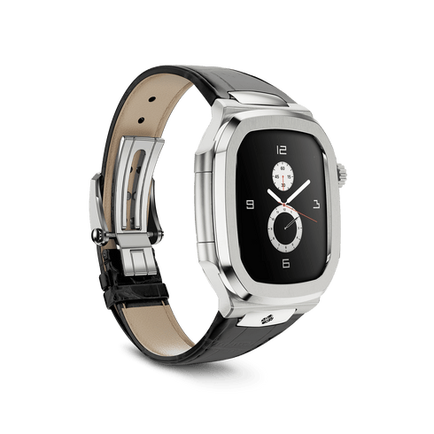 Apple Watch Case / ROYAL45 - Silver Leather